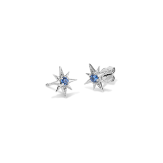 Starlight Ice Blue Sapphire Earrings