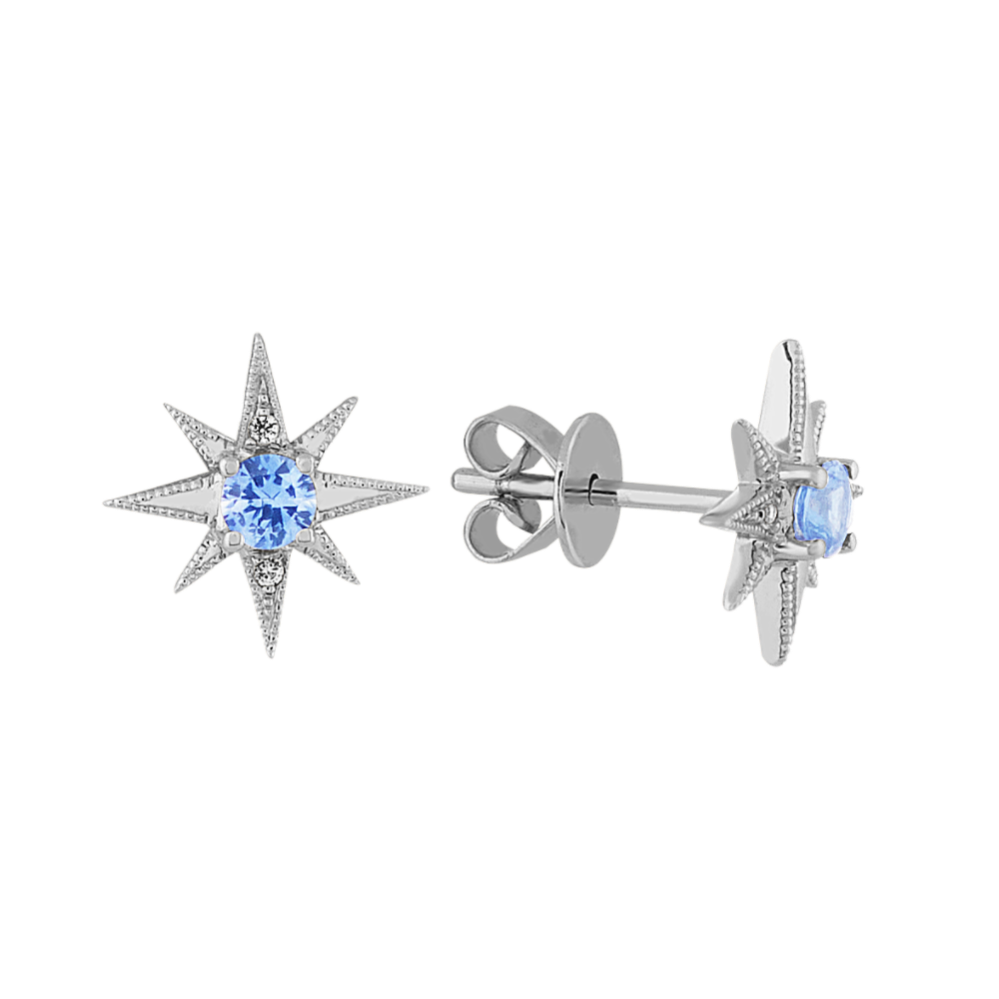 Starlight Ice Blue Sapphire Earrings