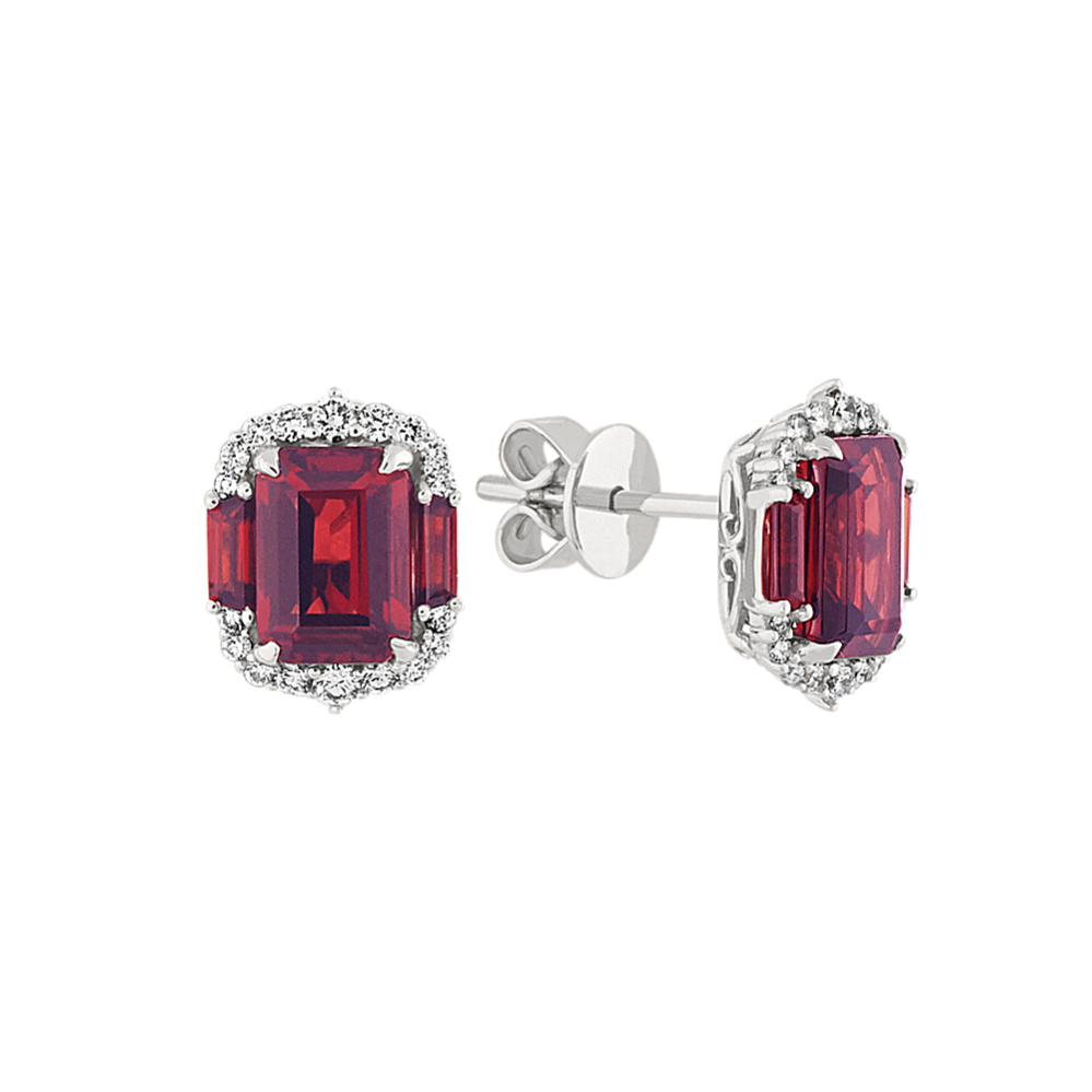 Monaco Garnet and Diamond Earrings