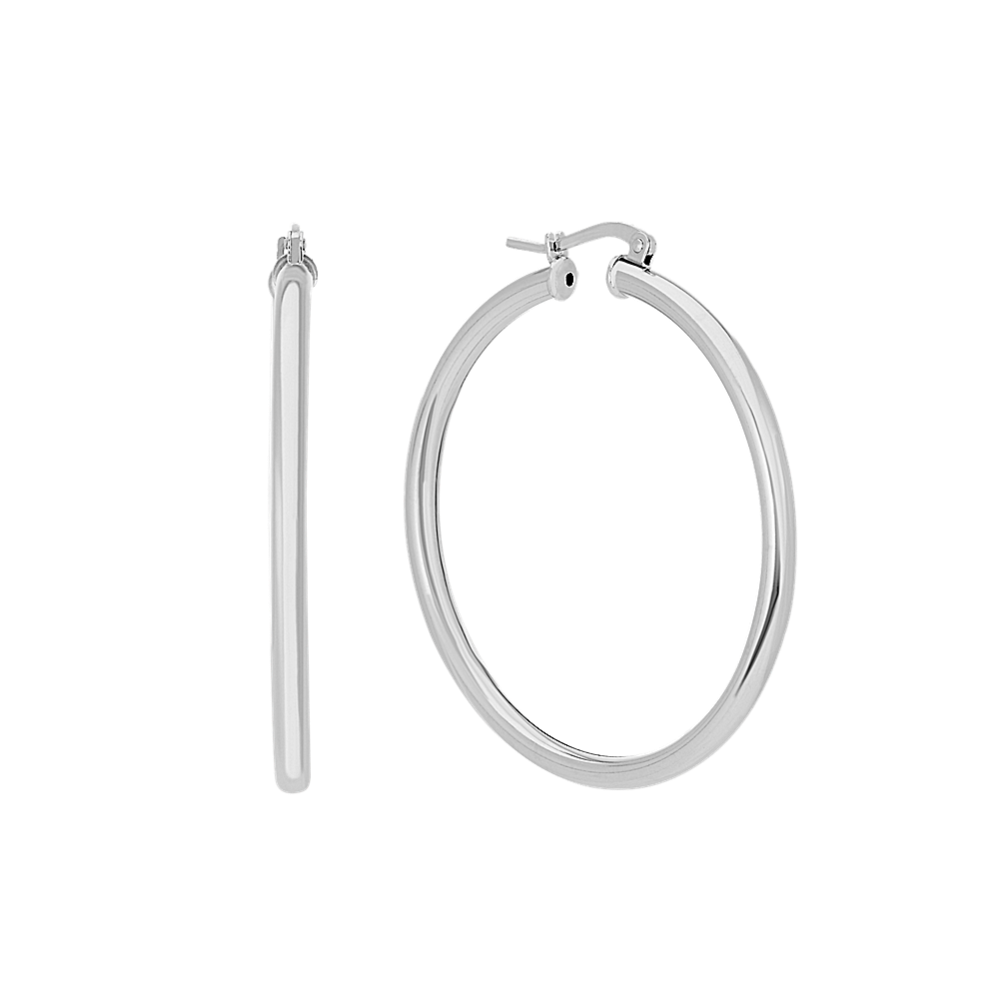 Sterling Silver 1.5'' Hoop Earrings