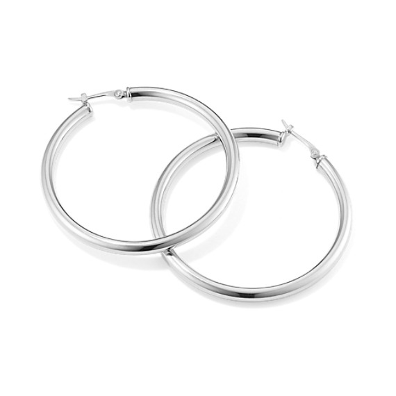 Sterling Silver 1 Inch Hoop Earrings | Shane Co.