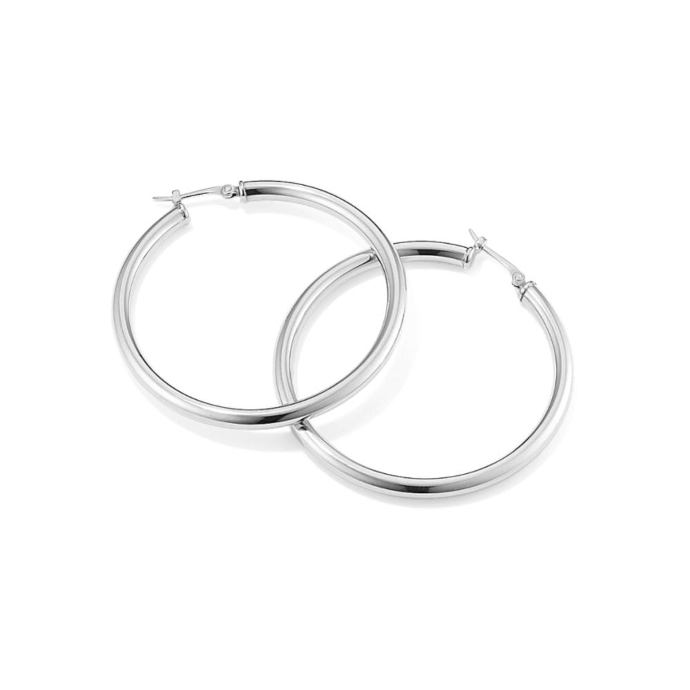 Essential Oversized Sterling Silver Hoops | Shane Co.