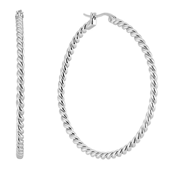 Details about   .925 Sterling Silver 72 MM Twisted Hoop Earrings MSRP $166 