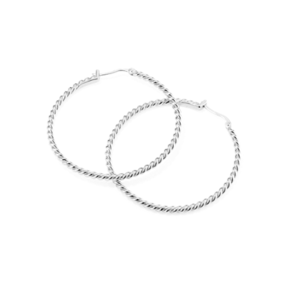 Oversized Sterling Silver Twist Hoops