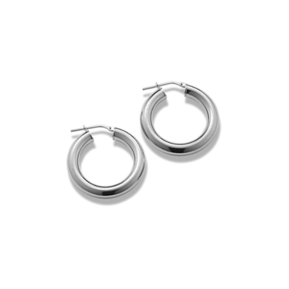 Classic Large Sterling Silver Hoops