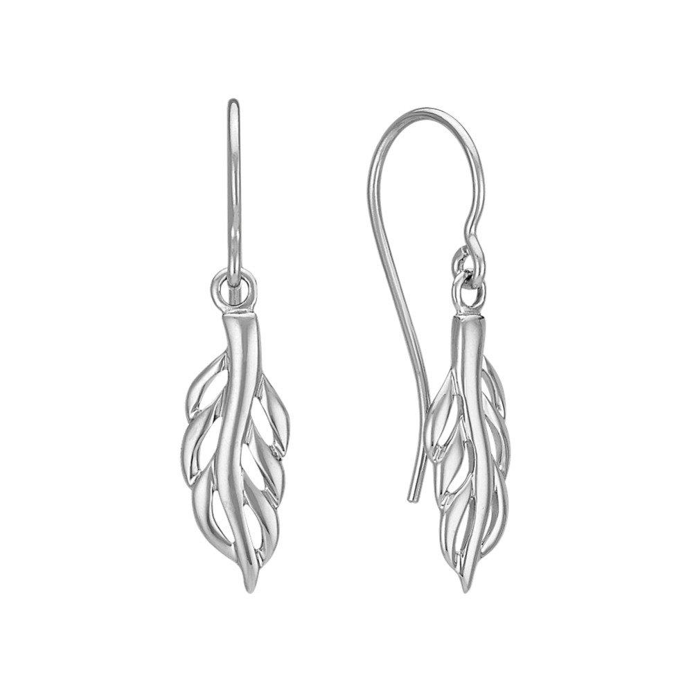 Sterling Silver Leaf Dangle Earrings