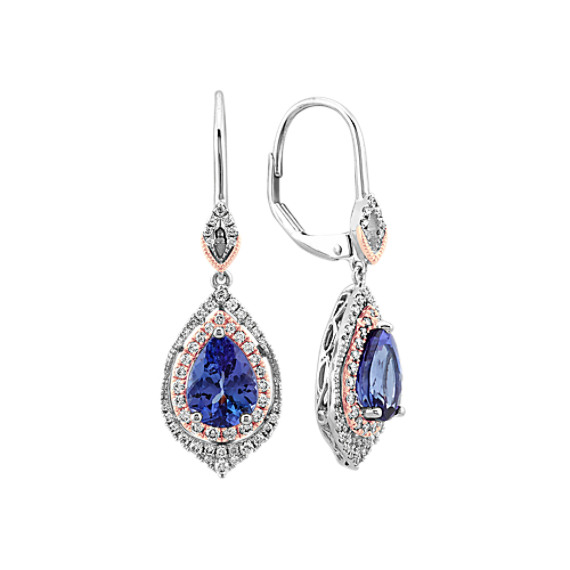 Tanzanite and Diamond Dangle Earrings