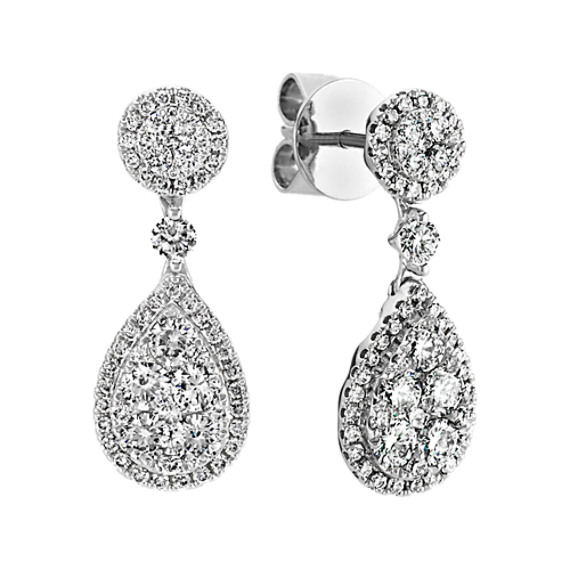 Teardrop Diamond Cer Dangle Earrings Shane Co Teardrop Diamond Cer Dangle Earrings