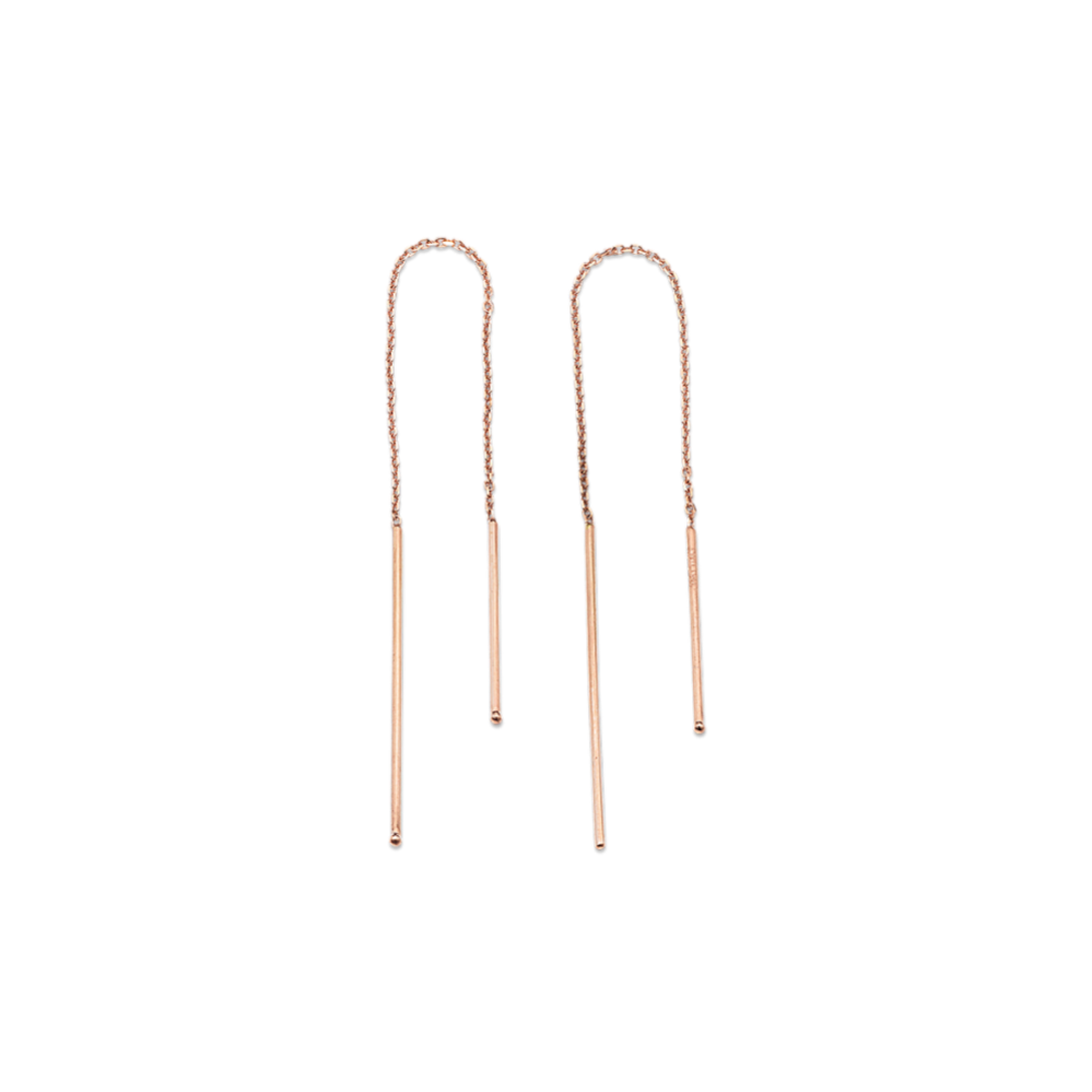 14k Rose Gold Threader Earrings