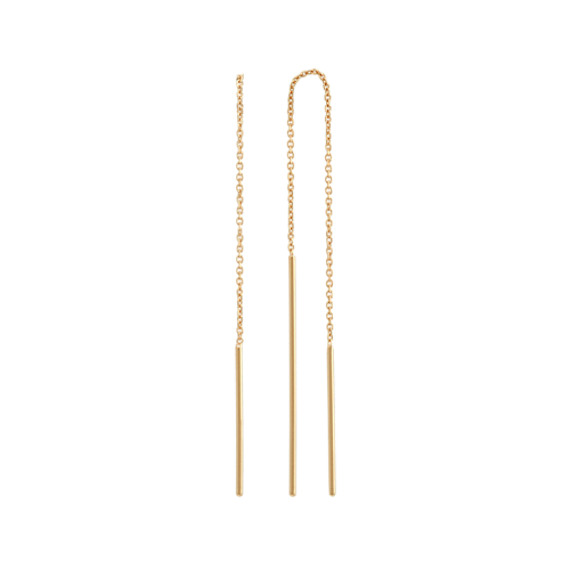 Threader Earrings in 14k Yellow Gold | Shane Co.