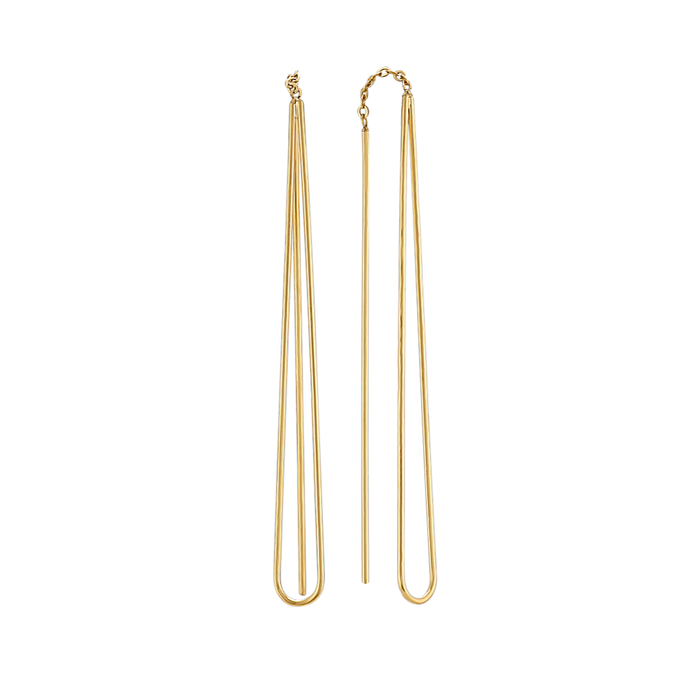 Threader Earrings in 14k Yellow Gold