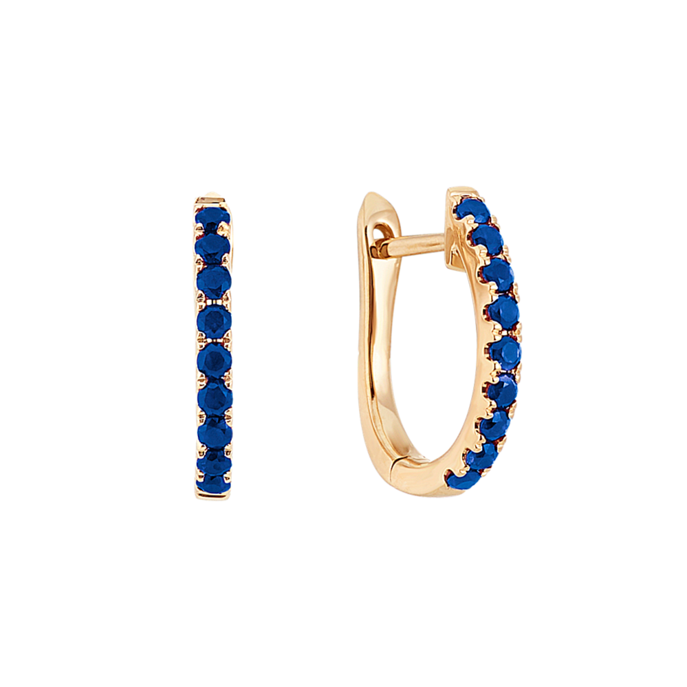 Sapphire hoop earrings store yellow gold