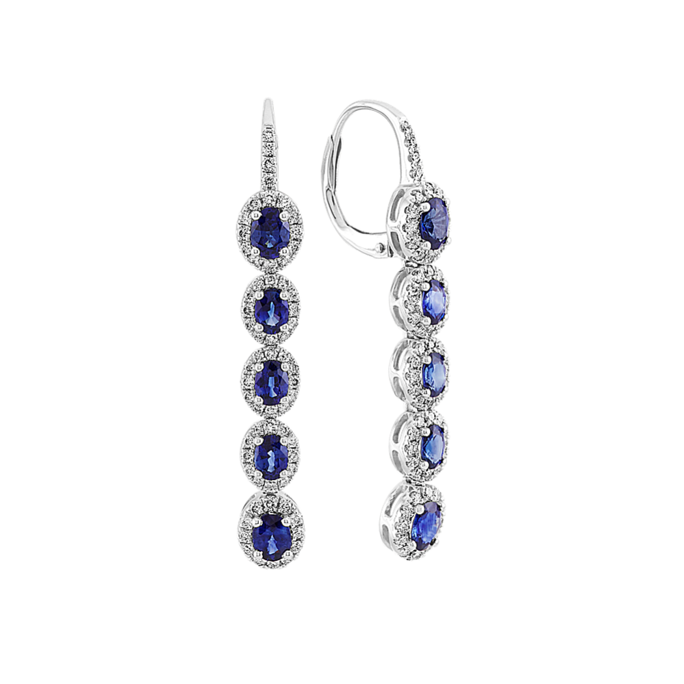 Sapphire hot sale dangle earrings