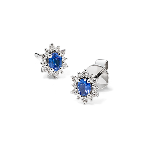 Danica Sapphire & Diamond Halo Studs