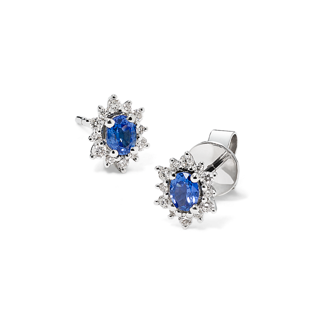 Danica Sapphire & Diamond Halo Studs