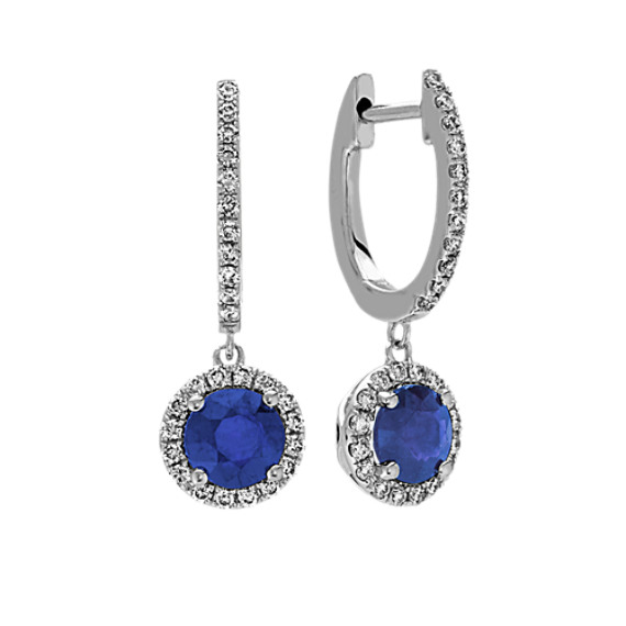 Traditional Sapphire and Diamond Dangle Earrings