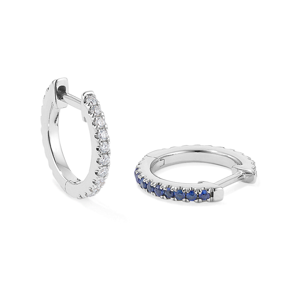 Talia Diamond & Sapphire Reversible Hoops