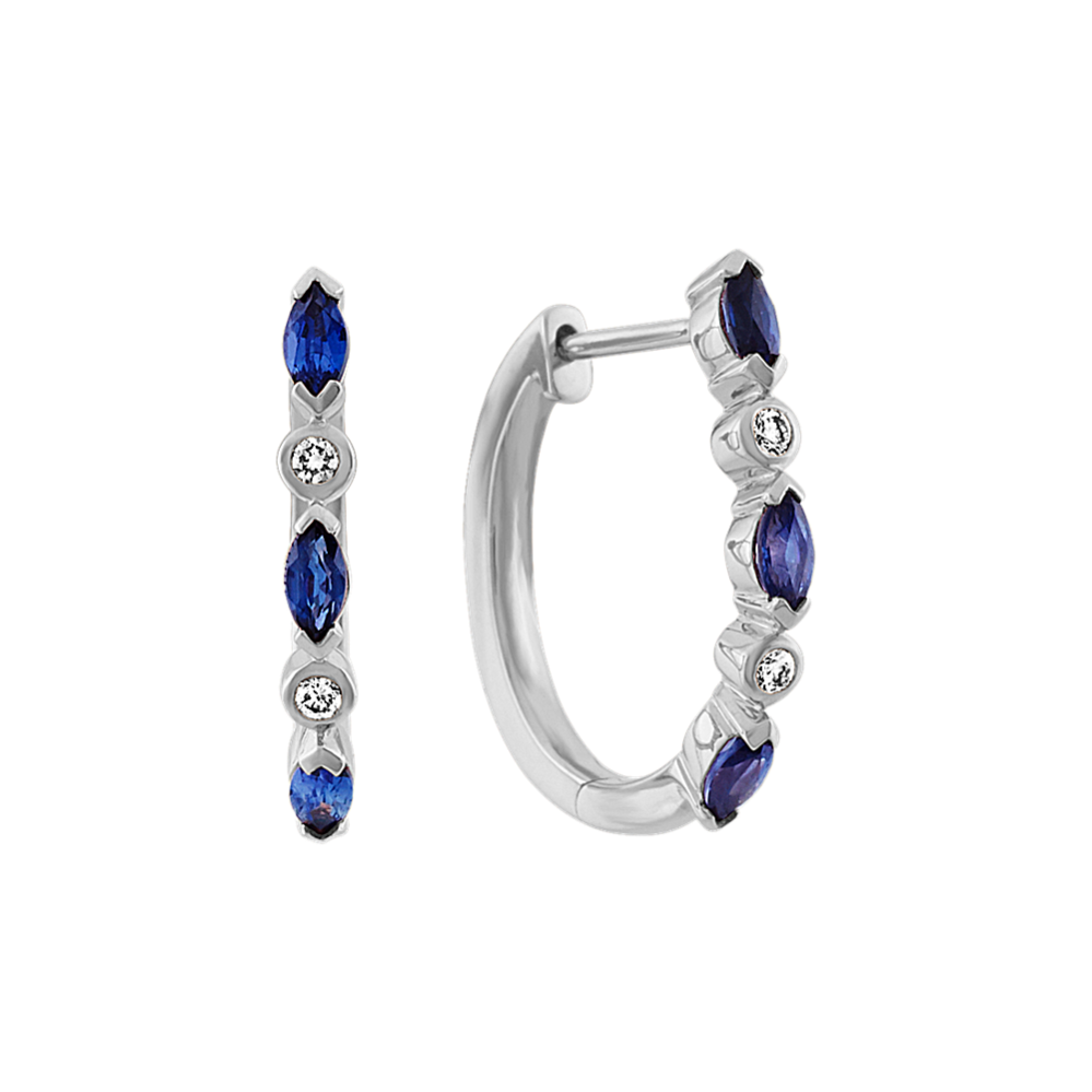 Mariella Sapphire & Diamond Hoops