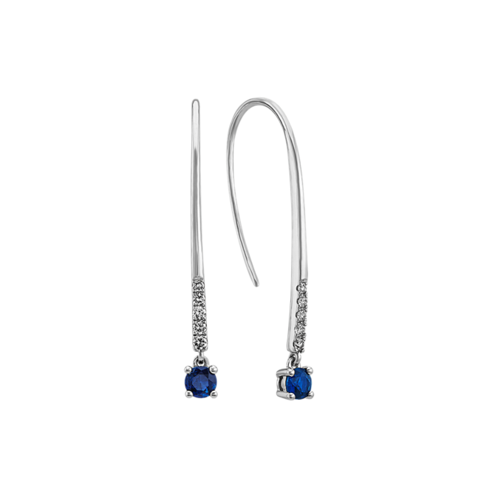 Traditional Sapphire and Diamond Threader Earrings