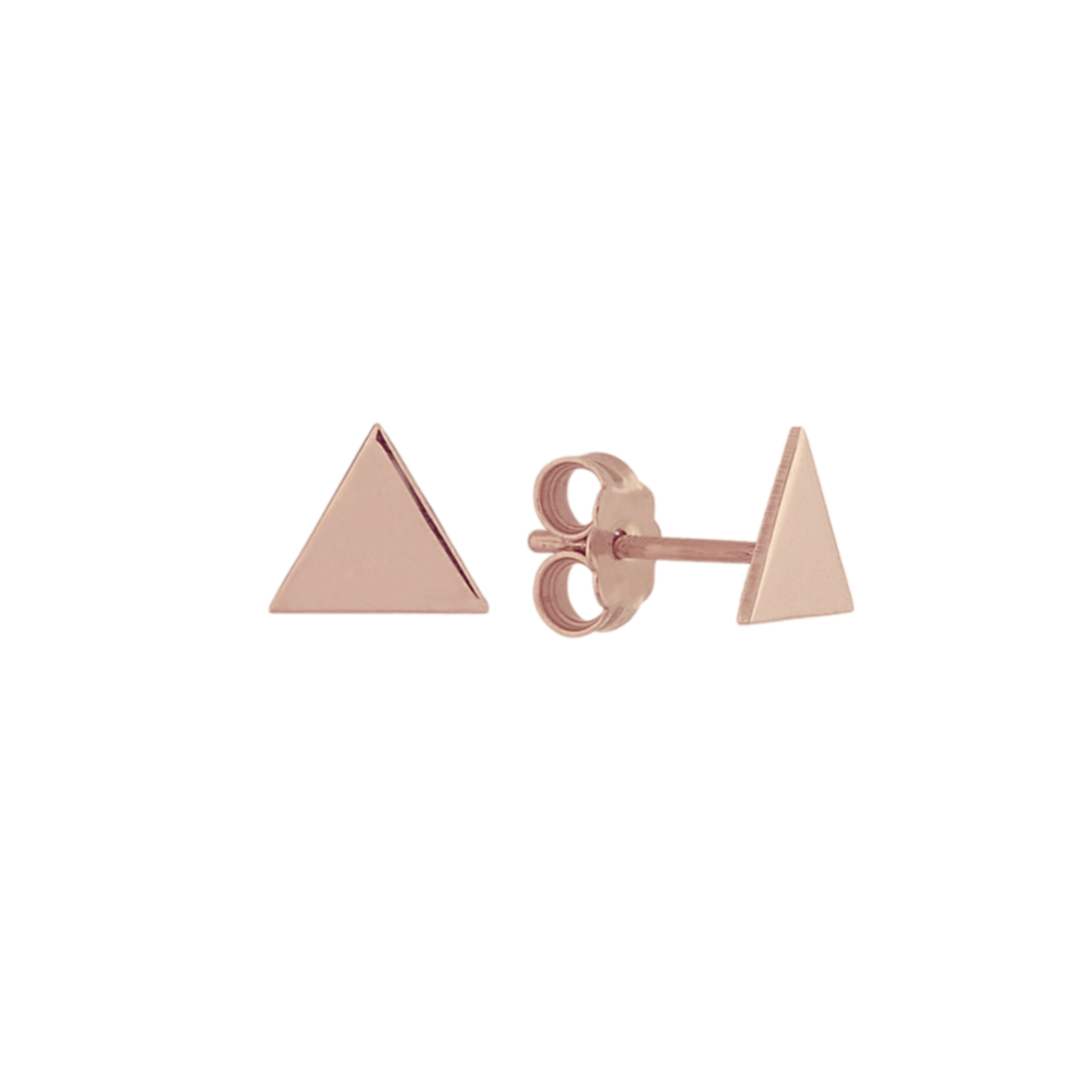 Triangle Stud Earrings in 14K Rose Gold