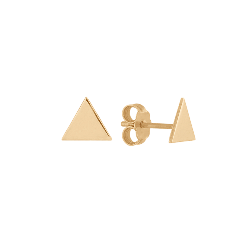 Triangle Stud Earrings in 14K Yellow Gold