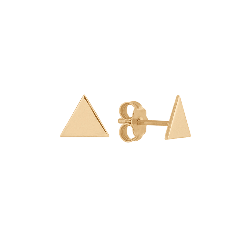 Triangle Stud Earrings in 14K Yellow Gold Shane Co.