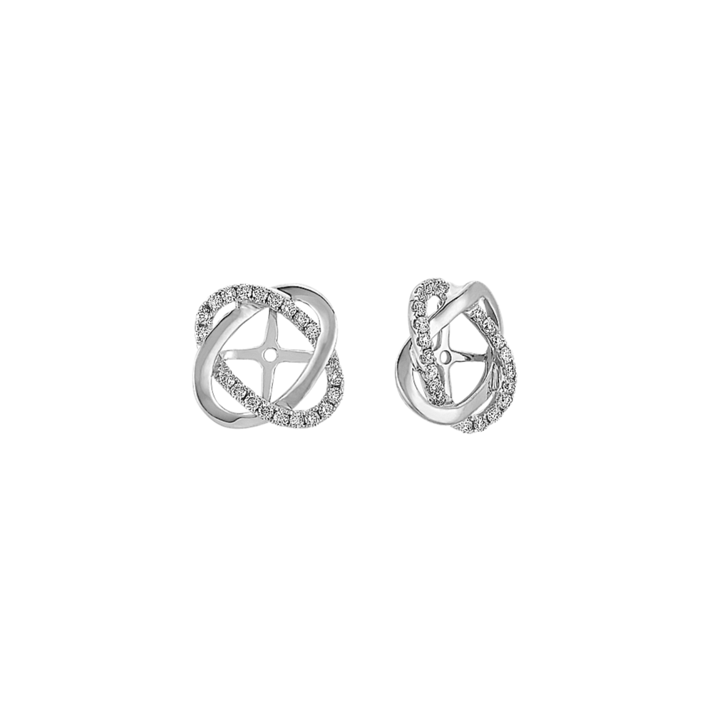 Twist Diamond Earring Jackets in White Gold