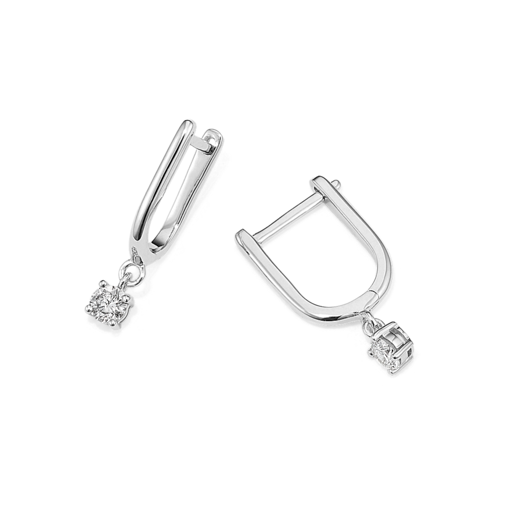 U-Hoop Diamond Drop Earrings