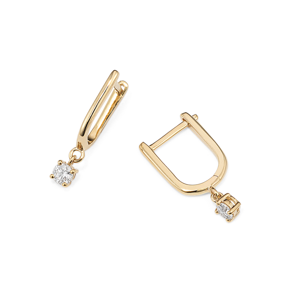 U-Hoop Diamond Drop Earrings