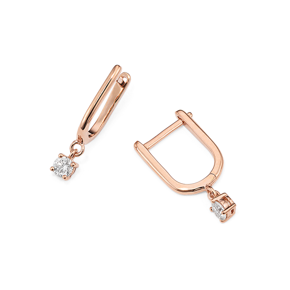 U-Hoop Diamond Drop Earrings