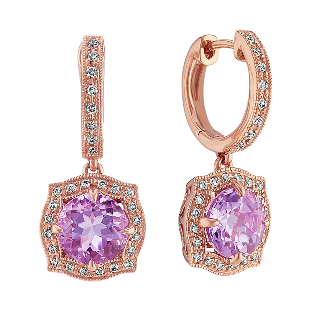 Vintage Amethyst and Diamond Earrings