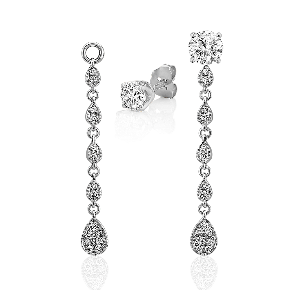 Diamond earring jackets dangle hotsell