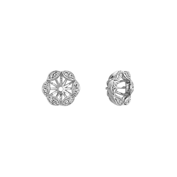 Vintage Diamond Earring Jackets with Pave Setting