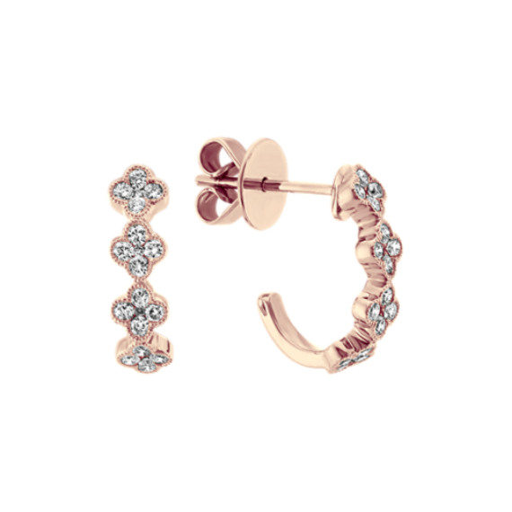 Vintage Diamond Earrings in 14k Rose Gold | Shane Co.