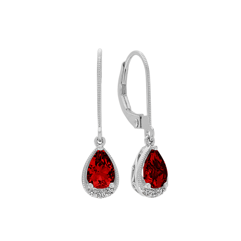 Vintage Garnet and Diamond Dangle Earrings