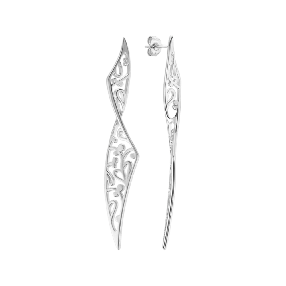 Vintage Geometric Earrings in Sterling Silver