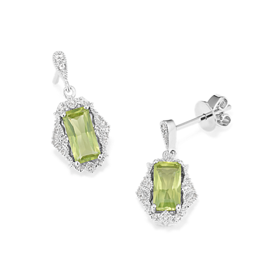 Deanna Peridot & White Sapphire Drop Earrings