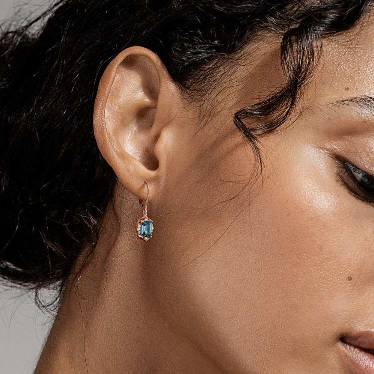 Blue topaz drop discount earrings