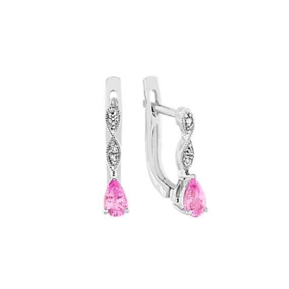 Vintage Pink and White Sapphire Earrings