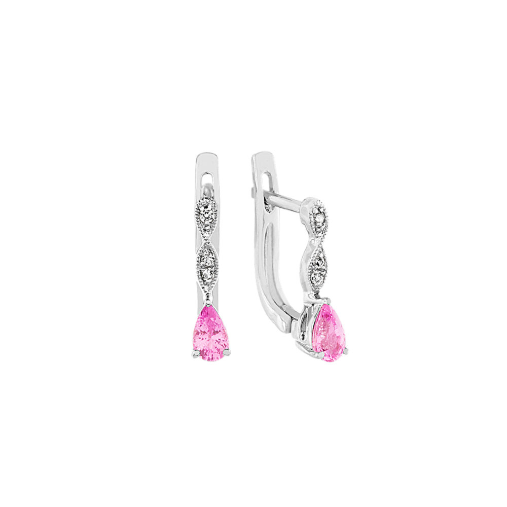 Vintage Pink and White Sapphire Earrings