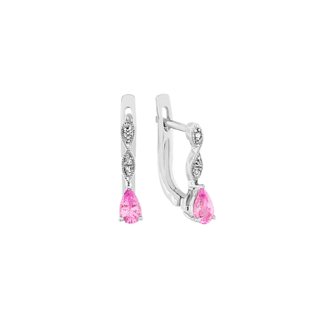 Vintage Pink and White Sapphire Earrings