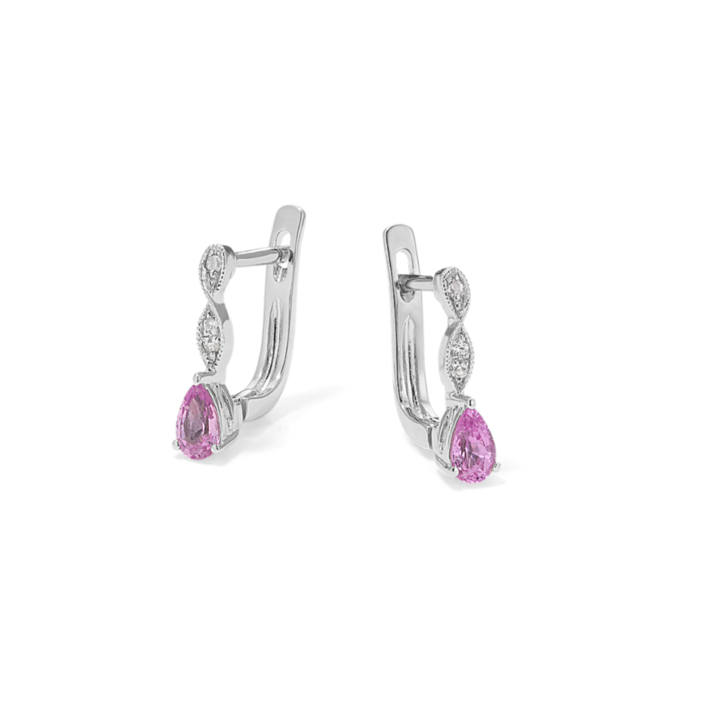 Pink & White Sapphire Twist Earrings