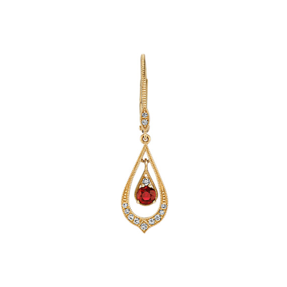 Vintage Ruby and Diamond Earrings in 14k Yellow Gold | Shane Co.