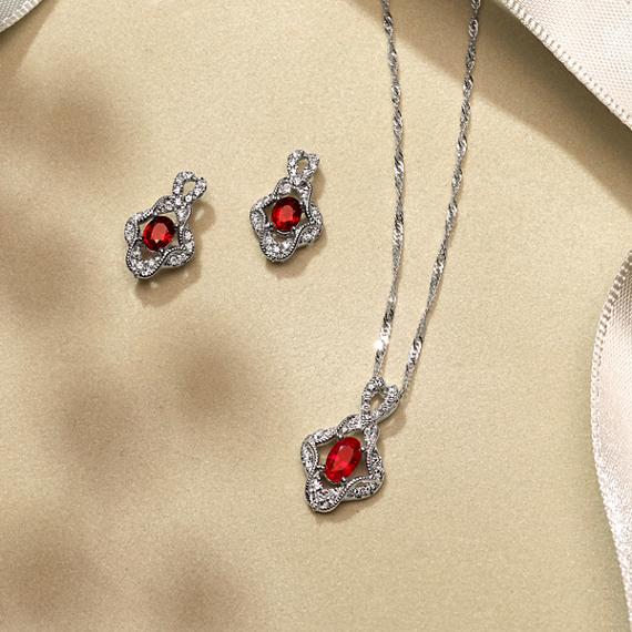 Vintage Ruby & Diamond Earrings | Shane Co.