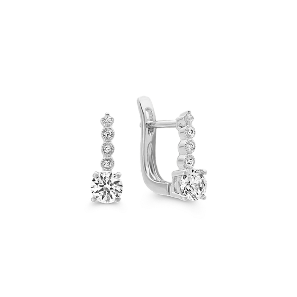 White Sapphire Earrings in Sterling Silver