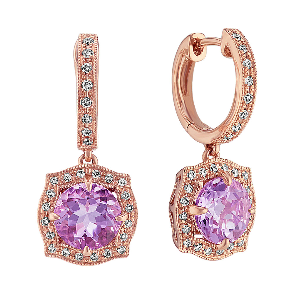 Vintage Amethyst And Diamond Earrings Shane Co Vintage Amethyst And Diamond Earrings