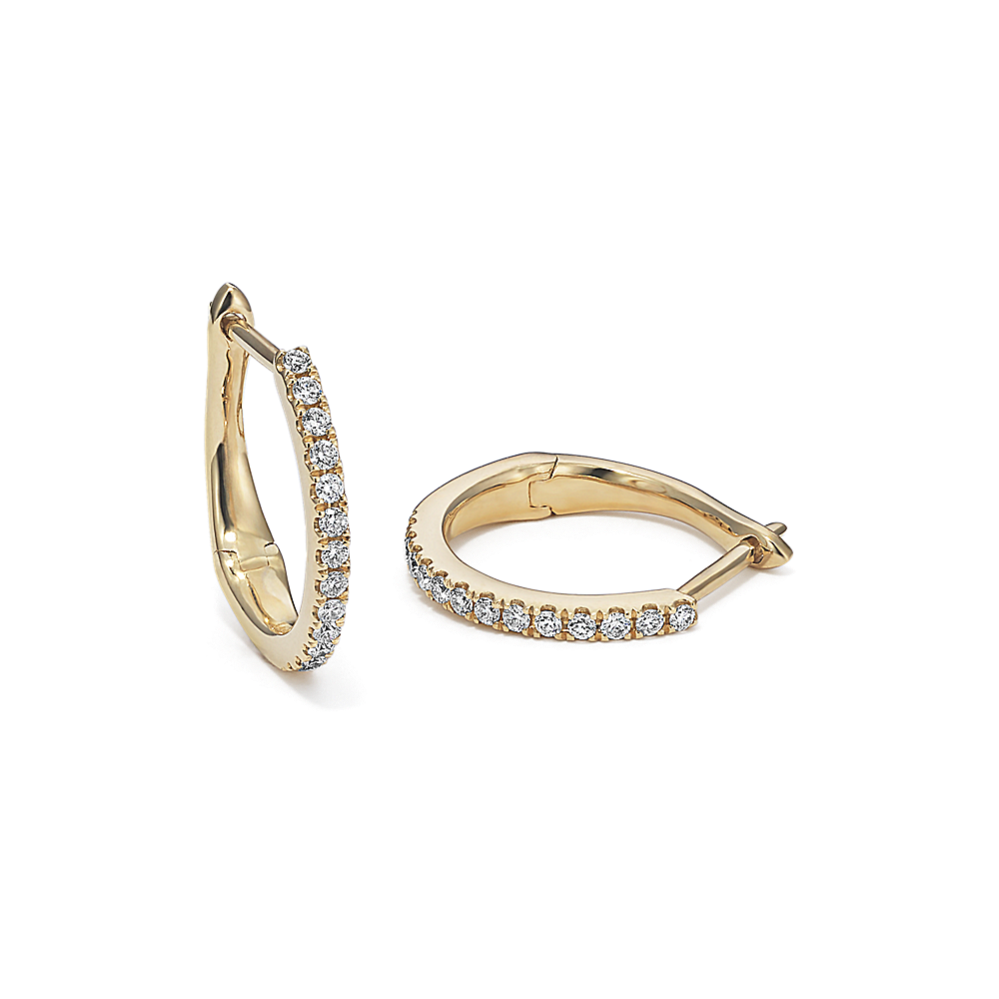 0.15 tcw Diamond Pave Hoops