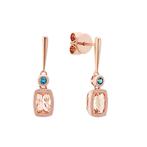 Pink Morganite And London Blue Topaz Earrings Shane Co Pink Morganite And London Blue Topaz Earrings