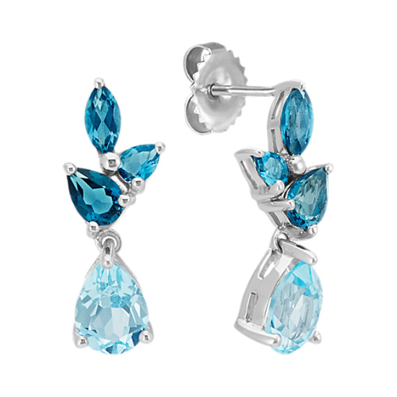 Sky Blue And London Topaz Earrings Shane Co Sky Blue And London Topaz Earrings