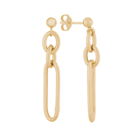 Paperclip Dangle Earrings in Vermeil 14K Yellow Gold